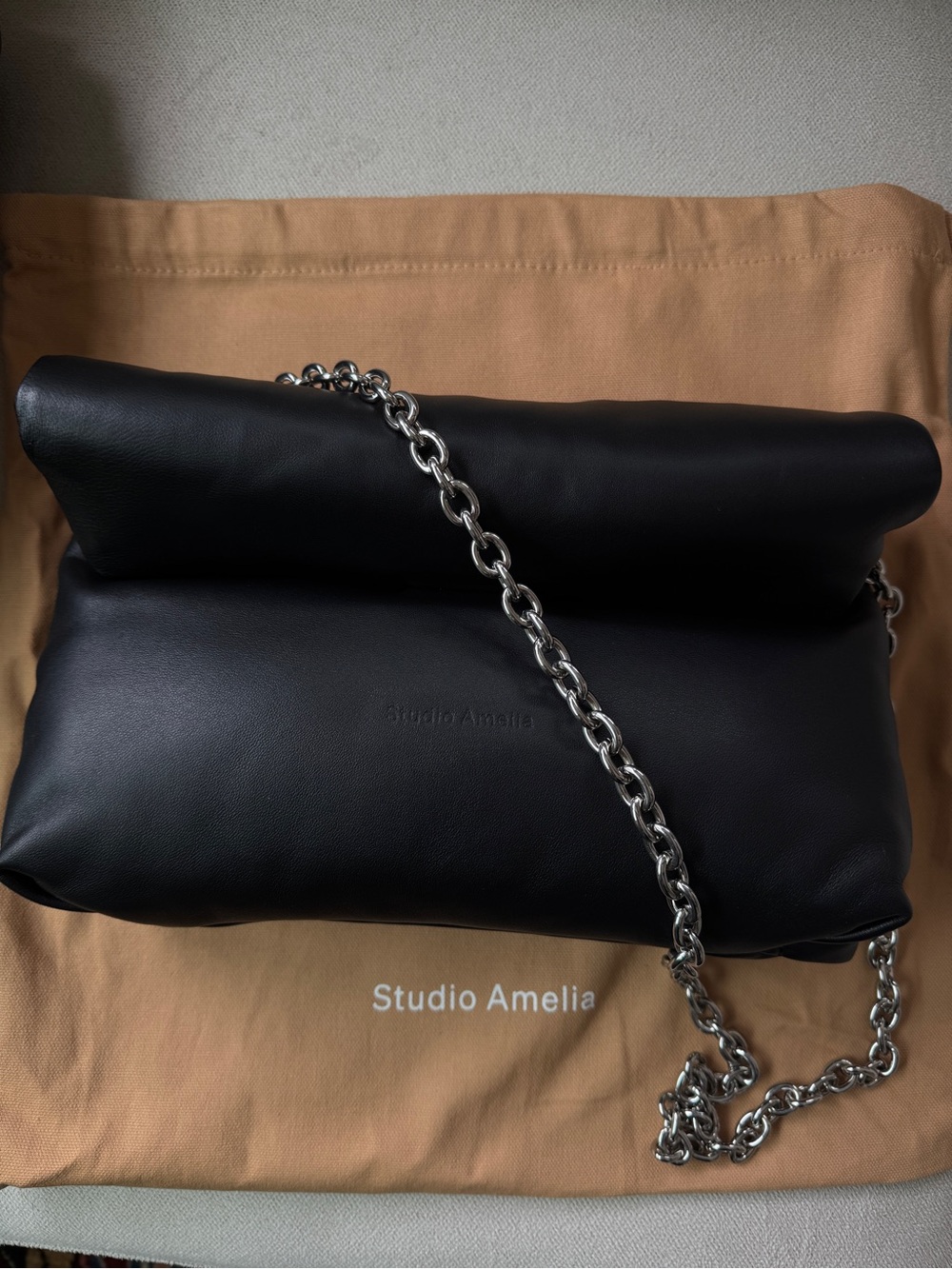 Studio Amelia Cloud Clutch Soft Fold-Over Convertible Chain Shoulder Bag
